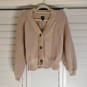 100% Cotton GAP Women's Tan Button-Up Cardigan